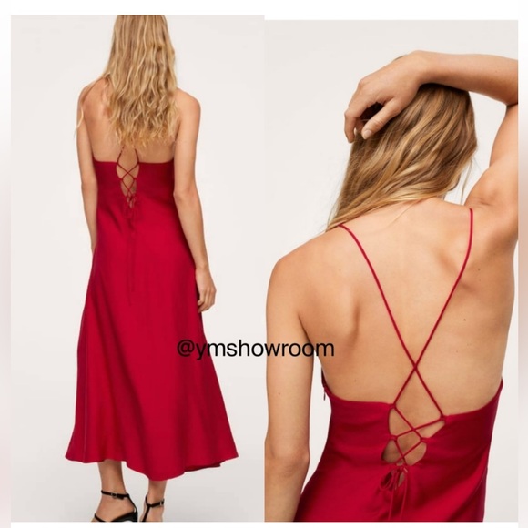 Red Slip Dress - Picture 3 of 5